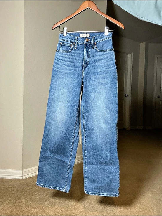 Madewell Denim - Madewell The Wide-Leg Jean in Super Stretch Denim Blue Jeans